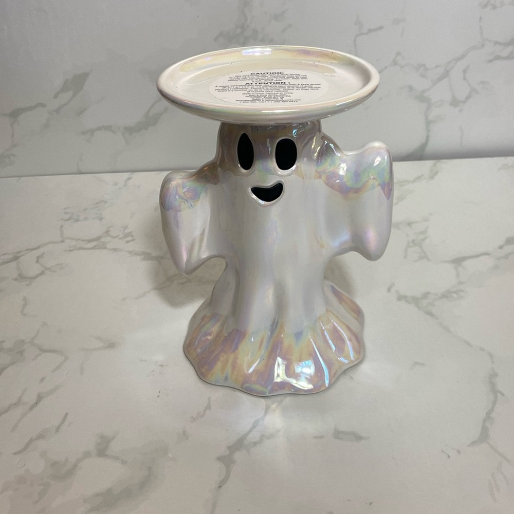 Bath Body Works Iridescent Ghost 3 Wick Candle Holder Halloween 2024 New Spooky